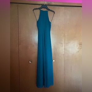 Long halter style dress for a social. Darker green. Size 6. Express.